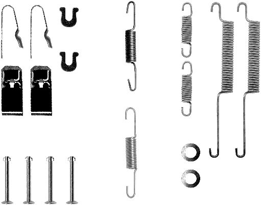 Zubehörsatz, Bremsbacken Hinterachse Hella 8DZ 355 200-081