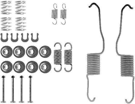 Zubehörsatz, Bremsbacken Hinterachse Hella 8DZ 355 200-161