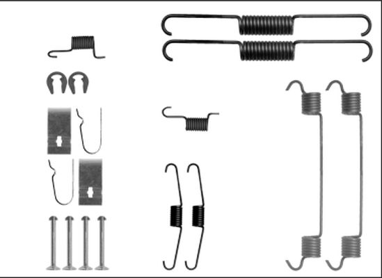 Zubehörsatz, Bremsbacken Hinterachse Hella 8DZ 355 205-881