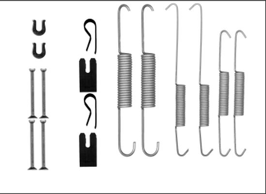 Zubehörsatz, Bremsbacken Hinterachse Hella 8DZ 355 206-031