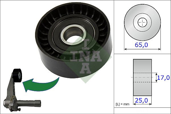 Spannrolle, Keilrippenriemen INA 531 0866 10