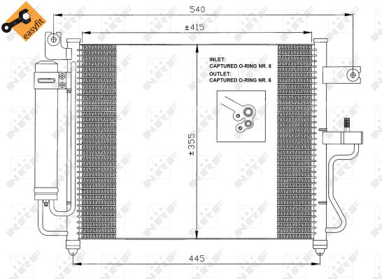 Kondensator, Klimaanlage NRF 35428