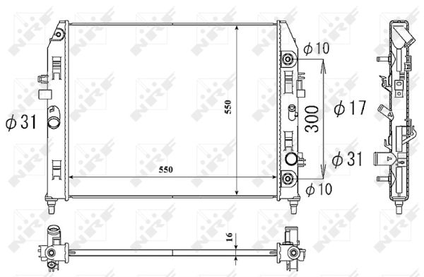 Kühler, Motorkühlung mitte NRF 53851