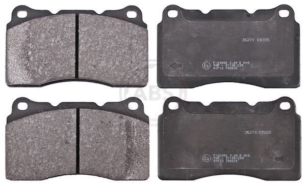 Bremsbelagsatz, Scheibenbremse Vorderachse ABS 35274