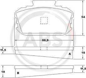 Bremsbelagsatz, Scheibenbremse Vorderachse ABS 36101