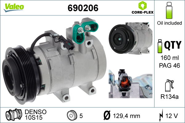 Valeo Kompressor, Klimaanlage  690206