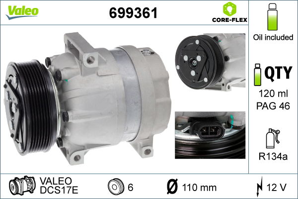 Kompressor, Klimaanlage Valeo 699361
