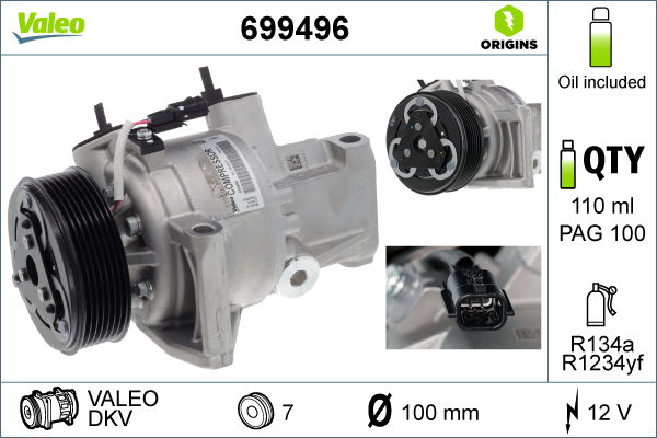 Kompressor, Klimaanlage Valeo 699496