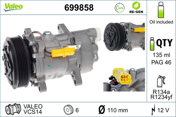 Kompressor, Klimaanlage Valeo 699858