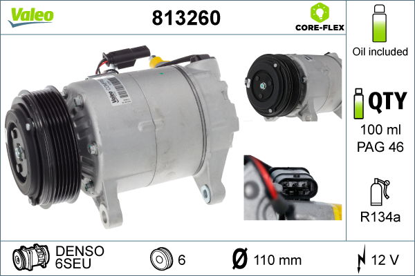 Valeo Kompressor, Klimaanlage  813260