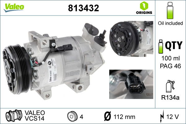 Kompressor, Klimaanlage Valeo 813432