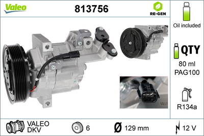Kompressor, Klimaanlage Valeo 813756