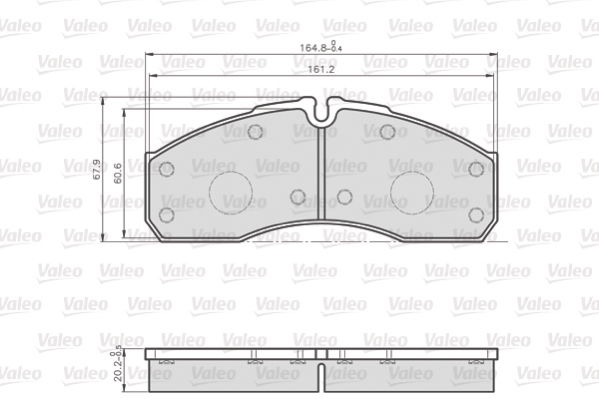 Bremsbelagsatz, Scheibenbremse Vorderachse Valeo 872160