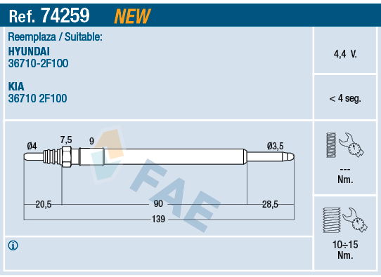 Glühkerze FAE 74259