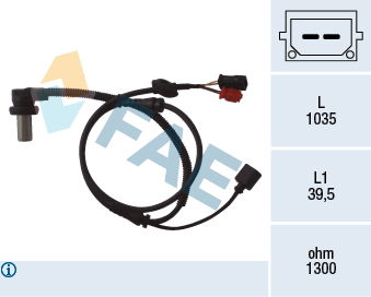 Sensor, Raddrehzahl Vorderachse FAE 78059