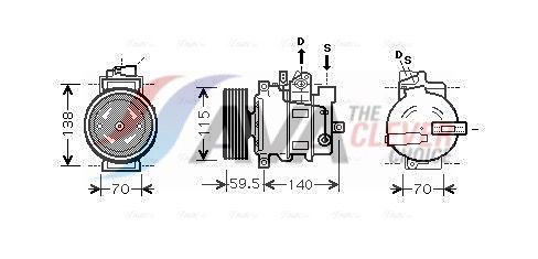 Kompressor, Klimaanlage AVA AiAK284