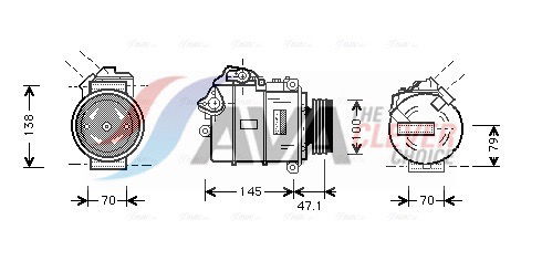 Kompressor, Klimaanlage AVA BWAK306