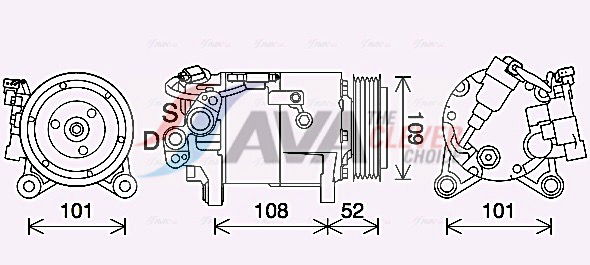 Kompressor, Klimaanlage AVA BWAK566