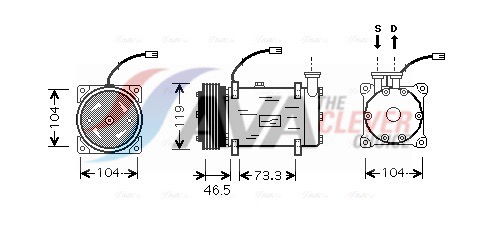 Kompressor, Klimaanlage AVA CNAK030