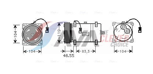 Kompressor, Klimaanlage AVA CNAK161