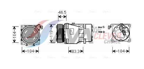 Kompressor, Klimaanlage AVA CNAK201