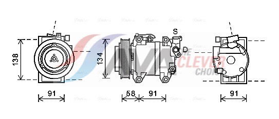 Kompressor, Klimaanlage AVA DNK344