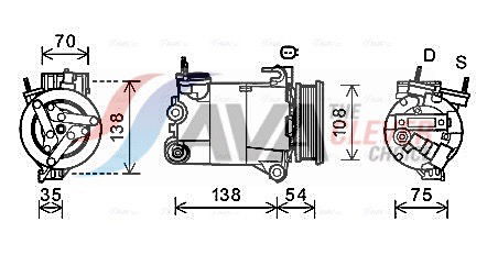Kompressor, Klimaanlage AVA FDAK478