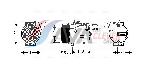 Kompressor, Klimaanlage AVA FTK384