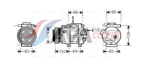 Kompressor, Klimaanlage AVA HYAK237