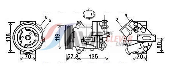 Kompressor, Klimaanlage AVA OLAK496