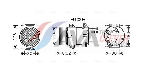 Kompressor, Klimaanlage AVA RTAK381