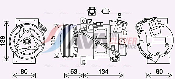 Kompressor, Klimaanlage AVA RTAK640