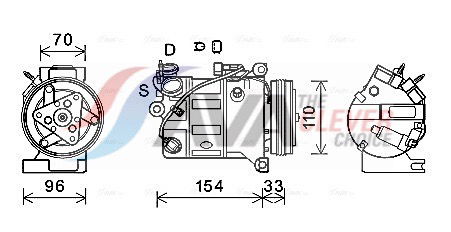 Kompressor, Klimaanlage AVA VOAK183