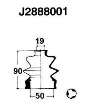 Faltenbalgsatz, Antriebswelle Vorderachse getriebeseitig Nipparts J2888001