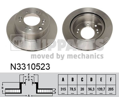 Bremsscheibe Hinterachse Nipparts N3310523