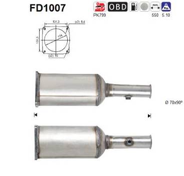 Ruß-/Partikelfilter, Abgasanlage AS FD1007