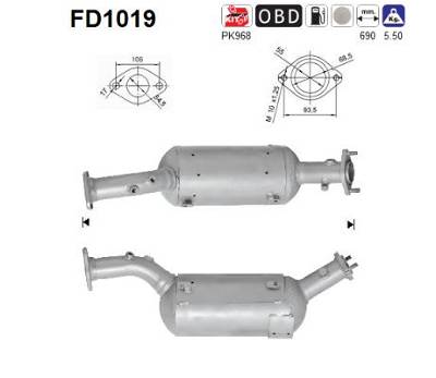 Ruß-/Partikelfilter, Abgasanlage AS FD1019