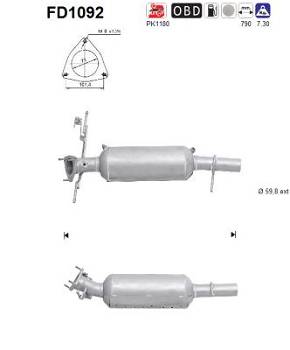 Ruß-/Partikelfilter, Abgasanlage AS FD1092