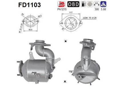 Ruß-/Partikelfilter, Abgasanlage AS FD1103