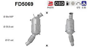Ruß-/Partikelfilter, Abgasanlage AS FD5069
