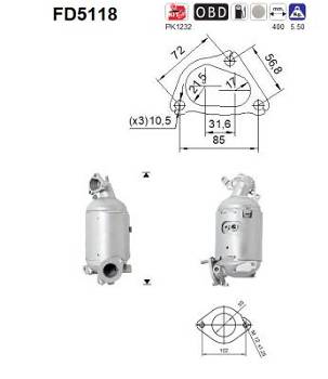 Ruß-/Partikelfilter, Abgasanlage AS FD5118