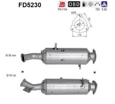 Ruß-/Partikelfilter, Abgasanlage AS FD5230