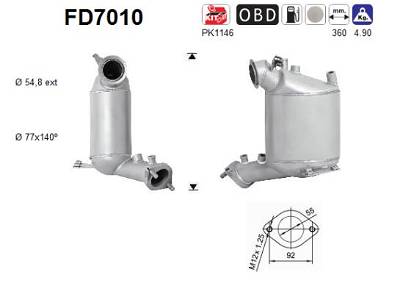 Ruß-/Partikelfilter, Abgasanlage AS FD7010