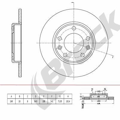 Bremsscheibe Hinterachse Breck BR 081 SA100