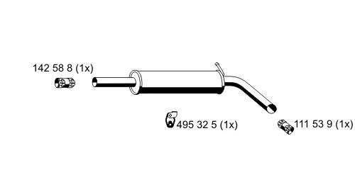 Mittelschalldämpfer Ernst 112284