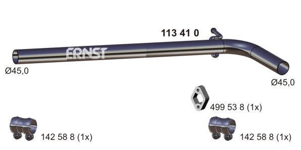 Abgasrohr mitte Ernst 113410