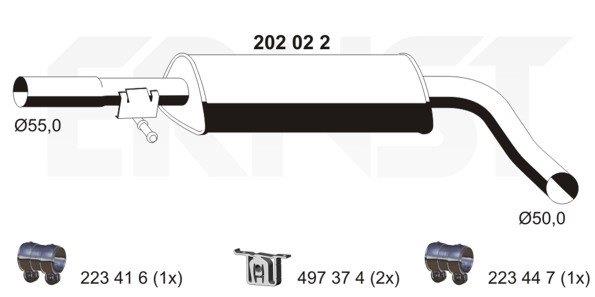 Mittelschalldämpfer Ernst 202022