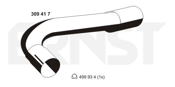 Abgasrohr hinten rechts Ernst 309417