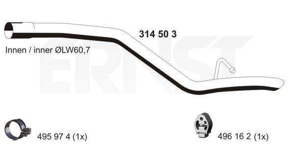 Abgasrohr hinten Ernst 314503