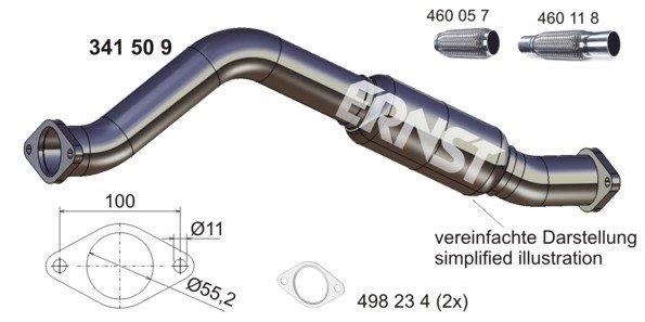 Abgasrohr mitte Ernst 341509